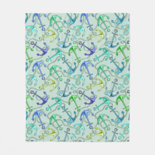 Zee Anchors en hellingspatroon Fleece Deken
