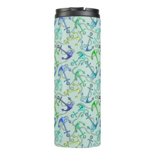 Zee Anchors en hellingspatroon Thermosbeker (Achterkant)