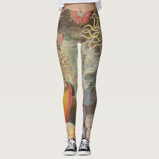 Zee Anenomes door Ernst Haeckel Leggings (Voorkant)