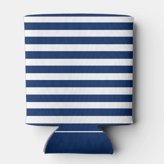 Zee Anker Kapitein Bootnaam Blauw en Wit Streep Blikjeskoeler (Achterkant)