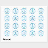 Zee anker. Sailor Gift Sjabloon Ronde Sticker (Vel)