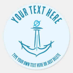 Zee anker. Sailor Gift Sjabloon Ronde Sticker