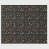 Zee Anker. Sjabloon voor zeilbootkapitein Cadeaupapier (Vlak)