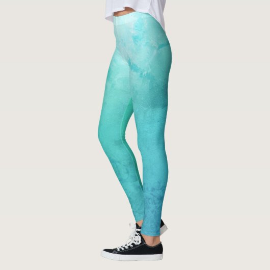 Zee, Aqua Blue Aangepaste Leggings (Links)