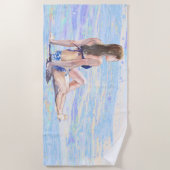 *~* Zee AR29 Shore Beach Woman Sun bathe Shore Strandlaken (Voorkant)