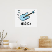 Zee Bass Funny Bass Guitar Fish Pun Poster (Keuken)
