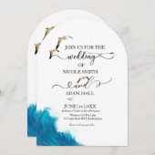 Zee Beach huwelijksuitnodiging |Kustbestemming Kaart (Voorkant / Achterkant)