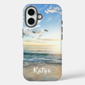 Zee Beach Sky Bird, gepersonaliseerde naam Case-Mate iPhone Case (Achterkant)