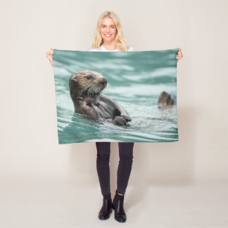 Zee bekijken otter fleece deken