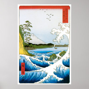 Zee bij Satta in de provincie Suruga door Ando Hir Poster
