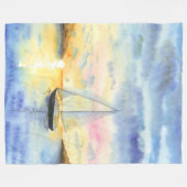 Zee bij zonsondergang fleece deken (Voorkant (Horizontaal))