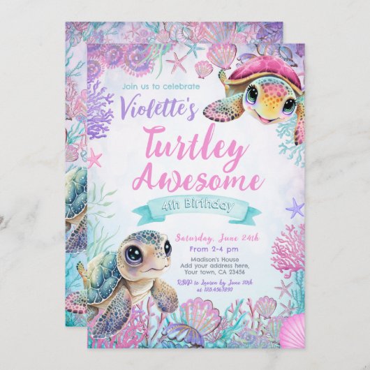 Zee - Birthday - uitnodiging (Voorkant / Achterkant)