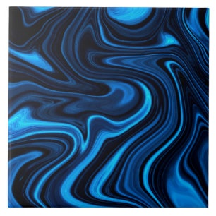 Zee blauw Abstracte vocht Tegeltje