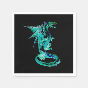 Zee Blauw Draak Oceaan Fantasie Mythisch Feest Taf Servet
