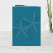 Zee Blauw Kerstmis Fotobericht Gevouwen Kaarten (Achterkant)