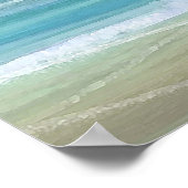 Zee Blauw strand | Abstracte Waterverf van de Ocea Poster (Hoek)