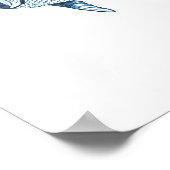 Zee blauw van het kuststrand van de zee poster (Hoek)