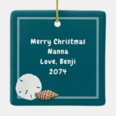 Zee blauw voor kerstfoto's Ornament (Achterkant)