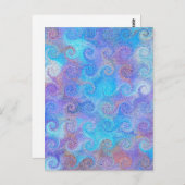 Zee Blauwe Curls Briefkaart (Voorkant / Achterkant)