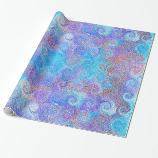 Zee Blauwe Curls Cadeaupapier
