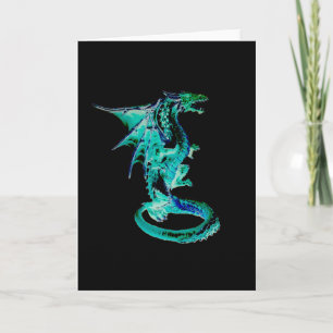 Zee Blauwe Fantasie Water Draak Kaart