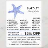 Zee Blauwe Strand Stervis, Visagist, Schoonheidssa Flyer (Voorkant)