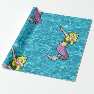 zee blonde buikzeemeermin cadeaupapier