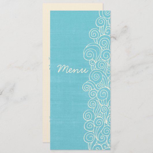 Zee blue & crèmediner menu (Voorkant / Achterkant)