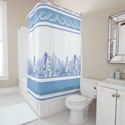 Zee Blue Design Douchegordijn (In situ)