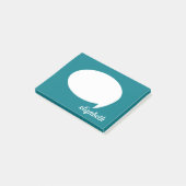 Zee Blue Talk Bubble Persoonlijke naam Post-it® Notes (Schuin)