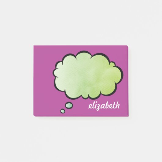 Zee Blue Talk Bubble Persoonlijke naam Post-it® Notes (Voorkant)