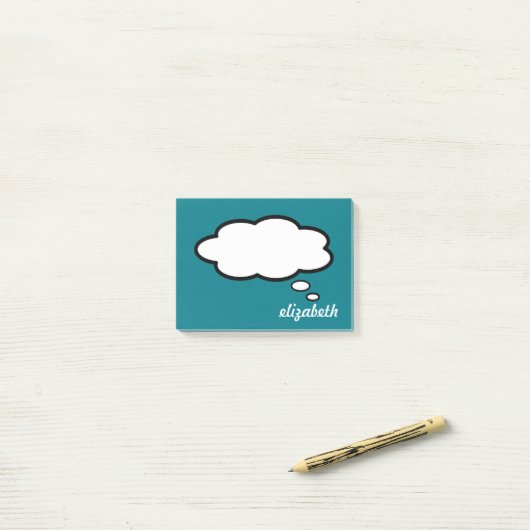 Zee Blue Talk Bubble Persoonlijke naam Post-it® Notes (Op bureau)