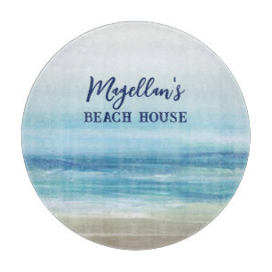 Zee Blue Waterverf Ocean Waves Kuststrand Snijplank