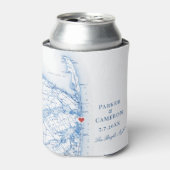 Zee Bright New Jersey bruiloft gunst Coozie (Blikje Voorkant)