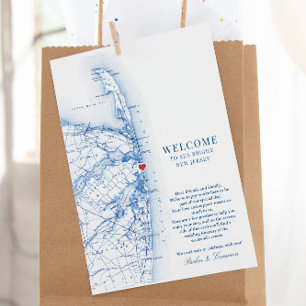 Zee Bright New Jersey bruiloft welkom route Bedankkaart