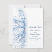 Zee Bright NJ Elegant Kaart Bestemming Bruiloft (Voorkant)