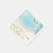 Zee bruiloft zomer blauw oceaan strand bruiloft servet (Hoek)