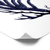 Zee Coral Navy Blue Coastal Wall Art Poster (Hoek)