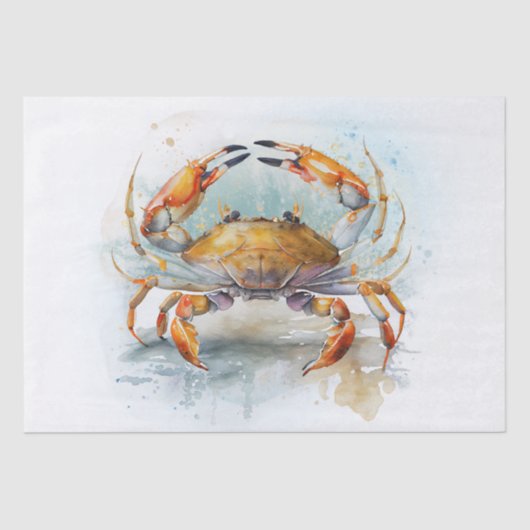 Zee Crab Waterverf Tissuepapier (Voorkant)