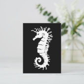 Zee Creature Silhouette - Seapaarden Briefkaart (Staand voorkant)