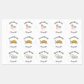 Zee Creature Waterdichte Cirkel Sticker Naam Label (Vel)