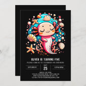 Zee Creatures Axolotl Elegant Verjaardag Kaart (Voorkant / Achterkant)