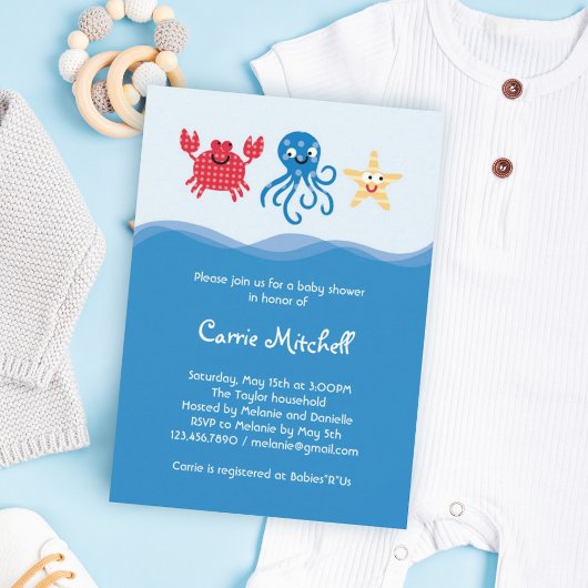 Zee Creatures Baby shower Invitation Kaart