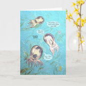 Zee Creatures Jellyfish Aanmoediging Kaart (Gele Bloem)