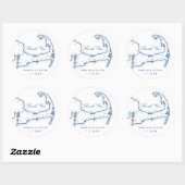 Zee Crest Cape Cod Dank u bruiloft gunst Ronde Sticker (Vel)