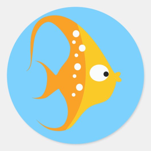 ZEE CRITTERS ANGEL FISH Envelope Seals / Toppers Ronde Sticker (Voorkant)