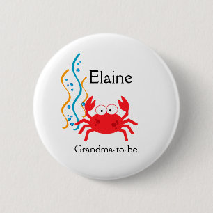 ZEE CRITTERS CRAB NAME TAG Personalized Button