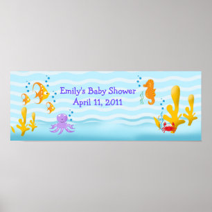Zee Critters Sealife Birthday Banner Poster