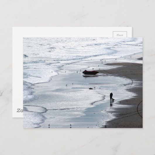 Zee dat bij schemering aan land komt briefkaart (Voorkant / Achterkant)