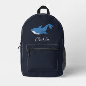 Zee Dier Blauwe Walvis Script Monogram Aangepast Bedrukte Rugzak (Voorkant)